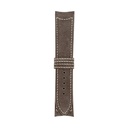 Bracelet Classic en nubuck taupe, surpiqûres blanches