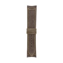 Bracelet Classic en nubuck taupe, surpiqûres jaunes