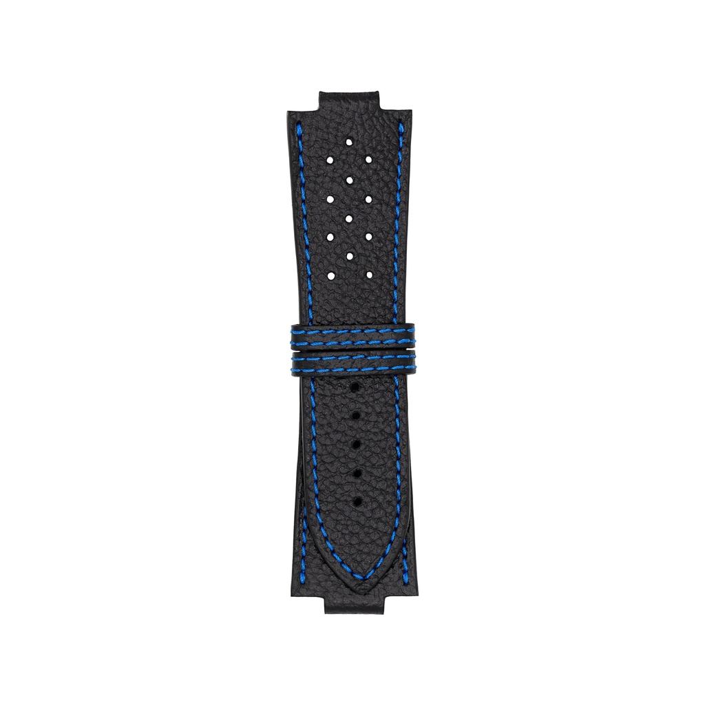 [GT25L-1011S] GT Leather Black Strap,  Stitching Blue (25/22 - 105/70)