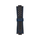 Schwarzes GT-Lederarmband mit blauen Nähten