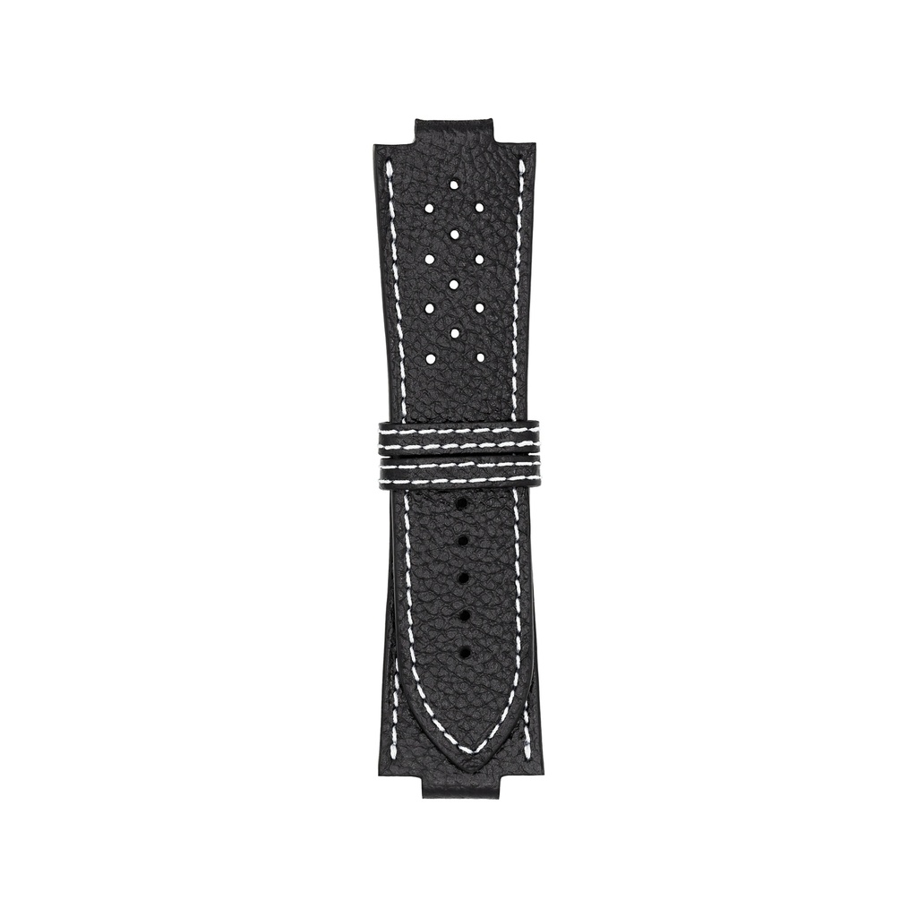 [GT25L-1033S] GT Leather Black Strap,  Stitching White (25/22 - 105/70)