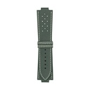GT-Lederarmband in Waldgrün mit weißen Nähten