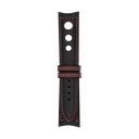 Schwarzes Rallye-Lederarmband mit roten Ziernähten