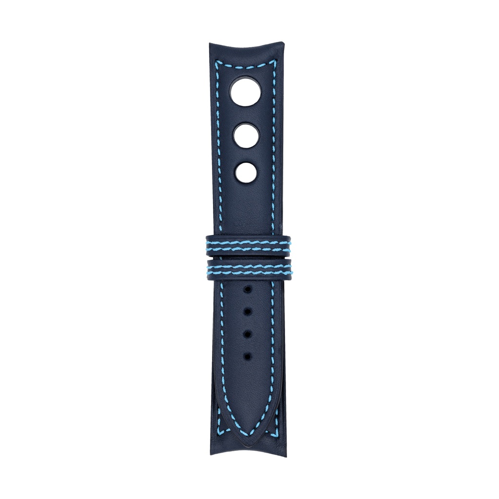 [R20L-1413S] Rally Leather Blue Marine Strap,  Stitching Blue Light (20/20 - 105/70)