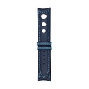 Rallye-Lederarmband in Marineblau mit hellblauen Ziernähten