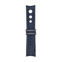 Rallye-Lederarmband in Marineblau mit weißen Ziernähten