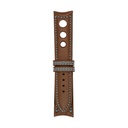 Rally Leather Brown Chestnut Strap,  Stitching Blue Light