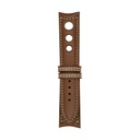 Rally Leather Brown Chestnut Strap,  Stitching White