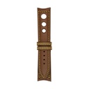 Rally Leather Brown Chestnut Strap,  Stitching Yellow