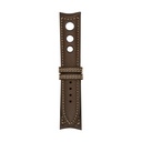 Rallye-Lederarmband in Schokoladenbraun mit bronzefarbenen Ziernähten