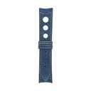 Bracelet Rally en nubuck bleu jean, surpiqûres bronze