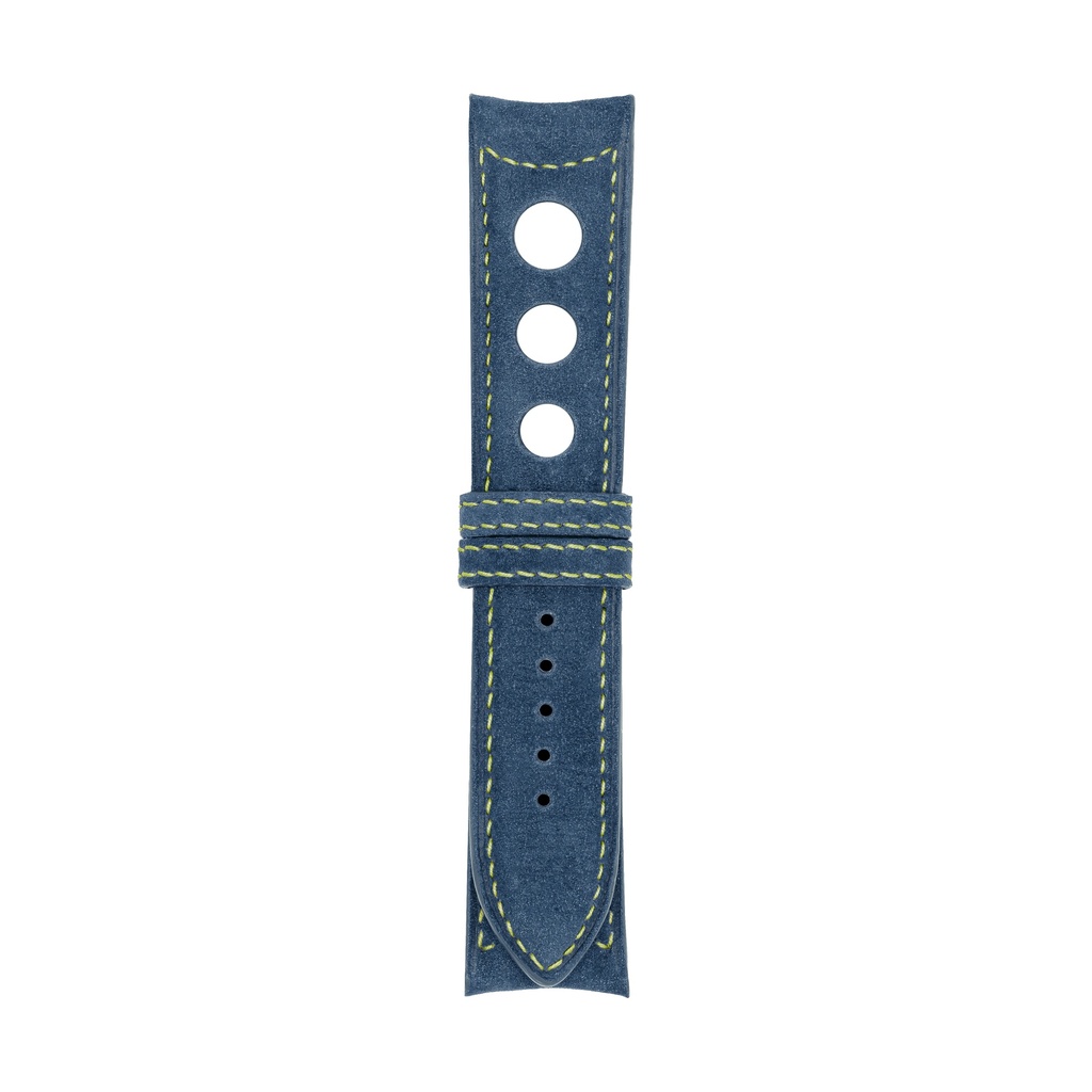 [R20N-1727S] Rally Nubuck Blue Jeans Strap,  Stitching Green Light (20/20 - 105/70)