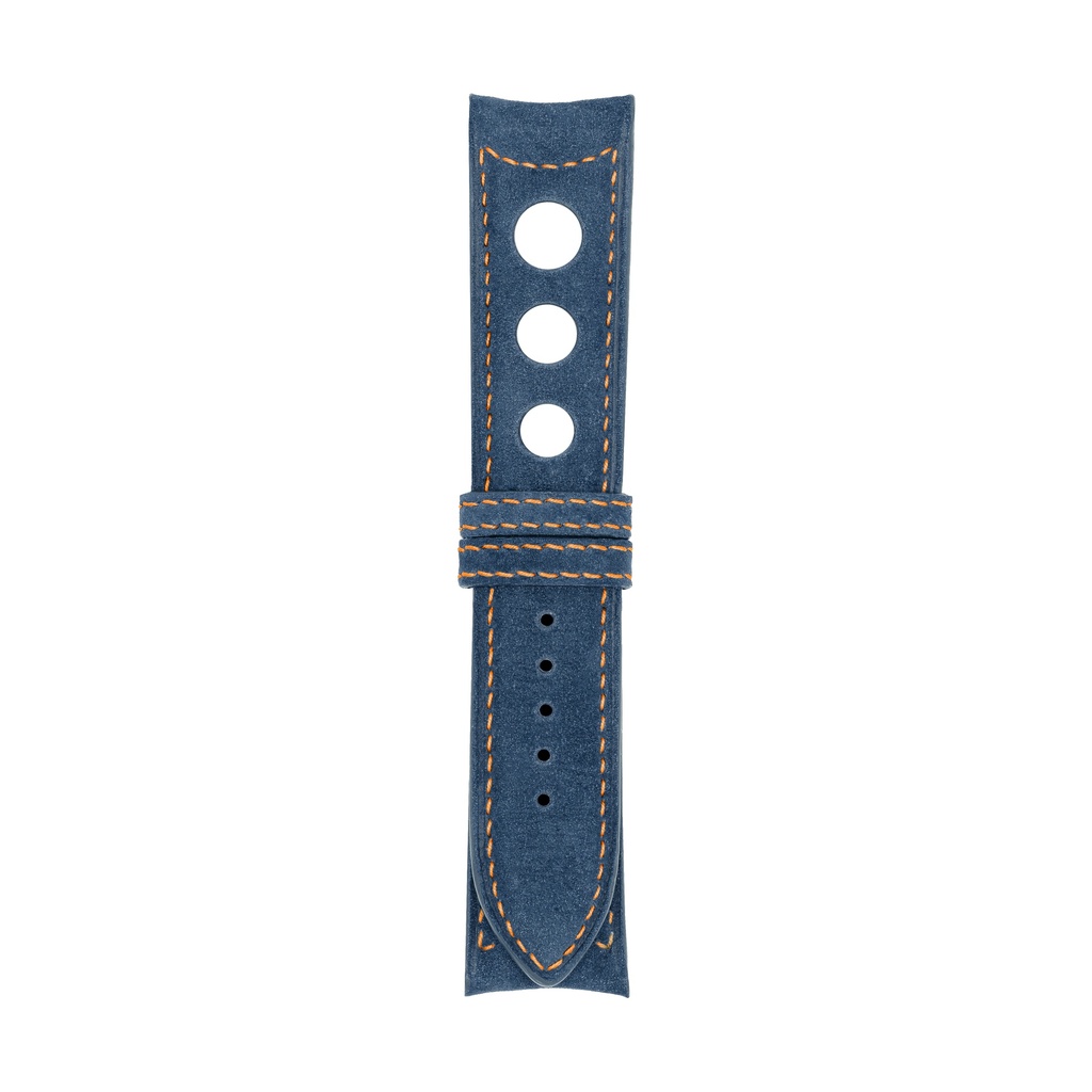 [R20N-1730S] Rally Nubuck Blue Jeans Strap,  Stitching Orange (20/20 - 105/70)