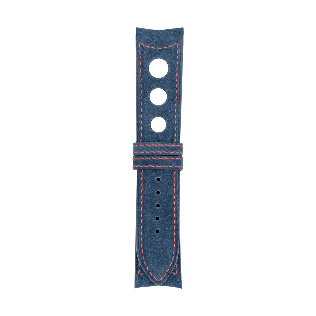 [R20N-1731S] Rally Nubuck Blue Jeans Strap,  Stitching Red (20/20 - 105/70)