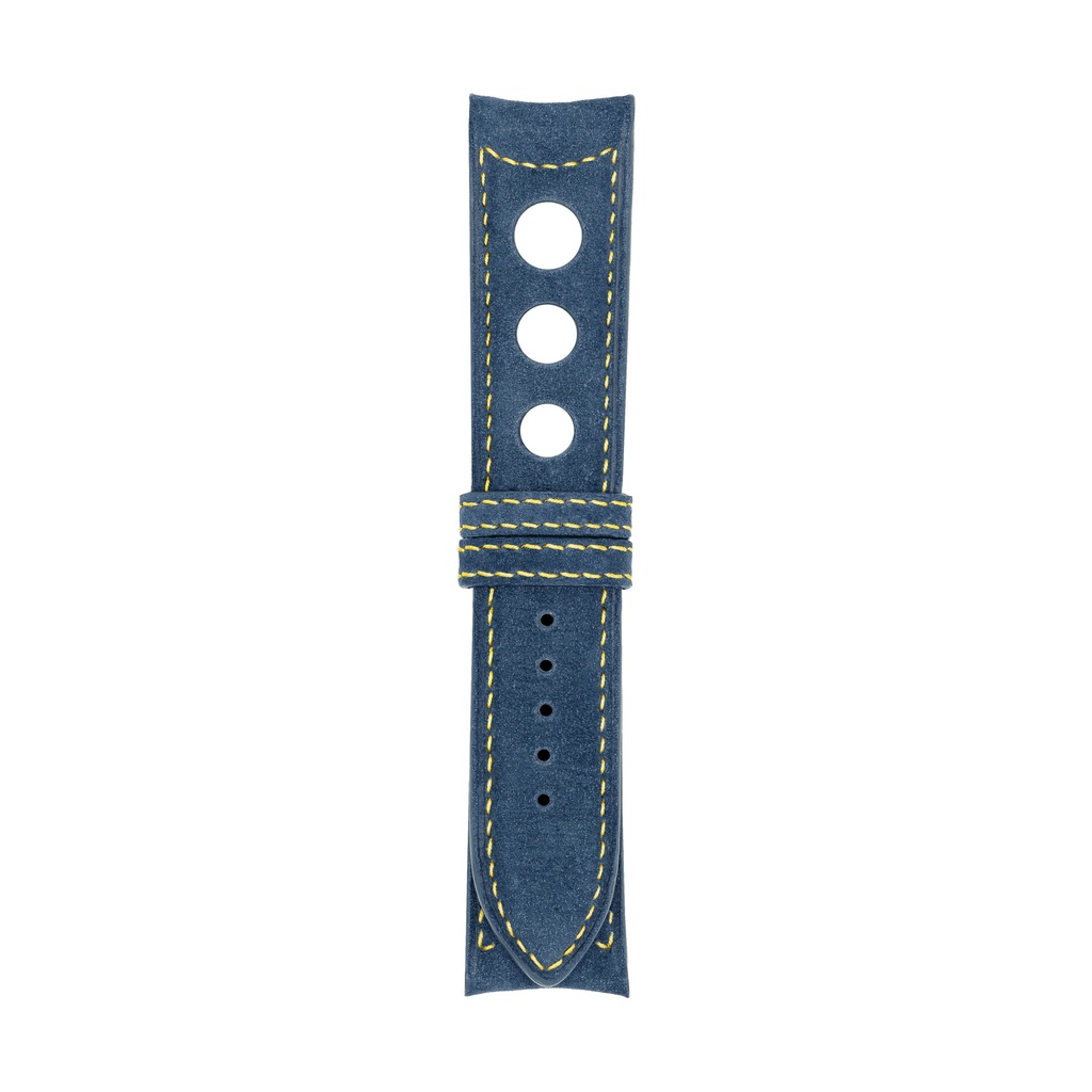 [R20N-1734S] Rally Nubuck Blue Jeans Strap,  Stitching Yellow (20/20 - 105/70)