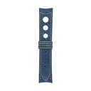 Rallye-Nubuklederarmband in Jeansblau mit gelben Ziernähten