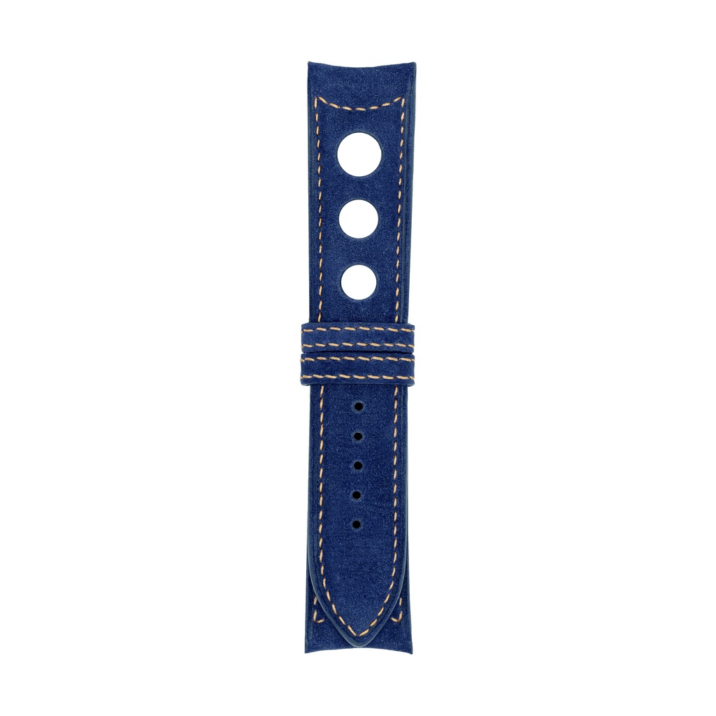 [R20N-1518S] Rally Nubuck Blue Royal Strap,  Stitching Bronze (20/20 - 105/70)