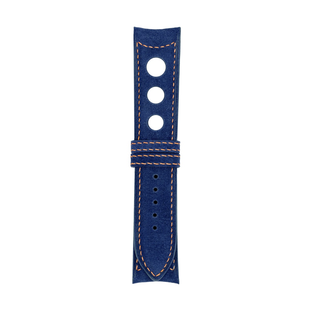 [R20N-1530S] Rally Nubuck Blue Royal Strap,  Stitching Orange (20/20 - 105/70)