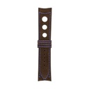 Rallye-Nubuklederarmband in Schokoladenbraun mit blauen Ziernähten
