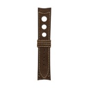 Rallye-Nubuklederarmband in Schokoladenbraun mit bronzefarbenen Ziernähten