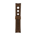 Rallye-Nubuklederarmband in Schokoladenbraun mit orangefarbenen Ziernähten