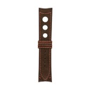 Bracelet Rally en nubuck brun chocolat, surpiqûres rouges