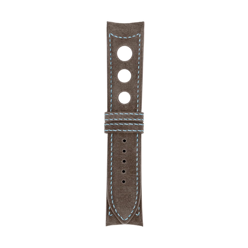 [R20N-3213S] Rally Nubuck Taupe Strap,  Stitching Blue Light (20/20 - 105/70)