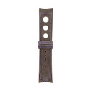 Rallye-Nubuklederarmband in Taupe mit blauen Ziernähten