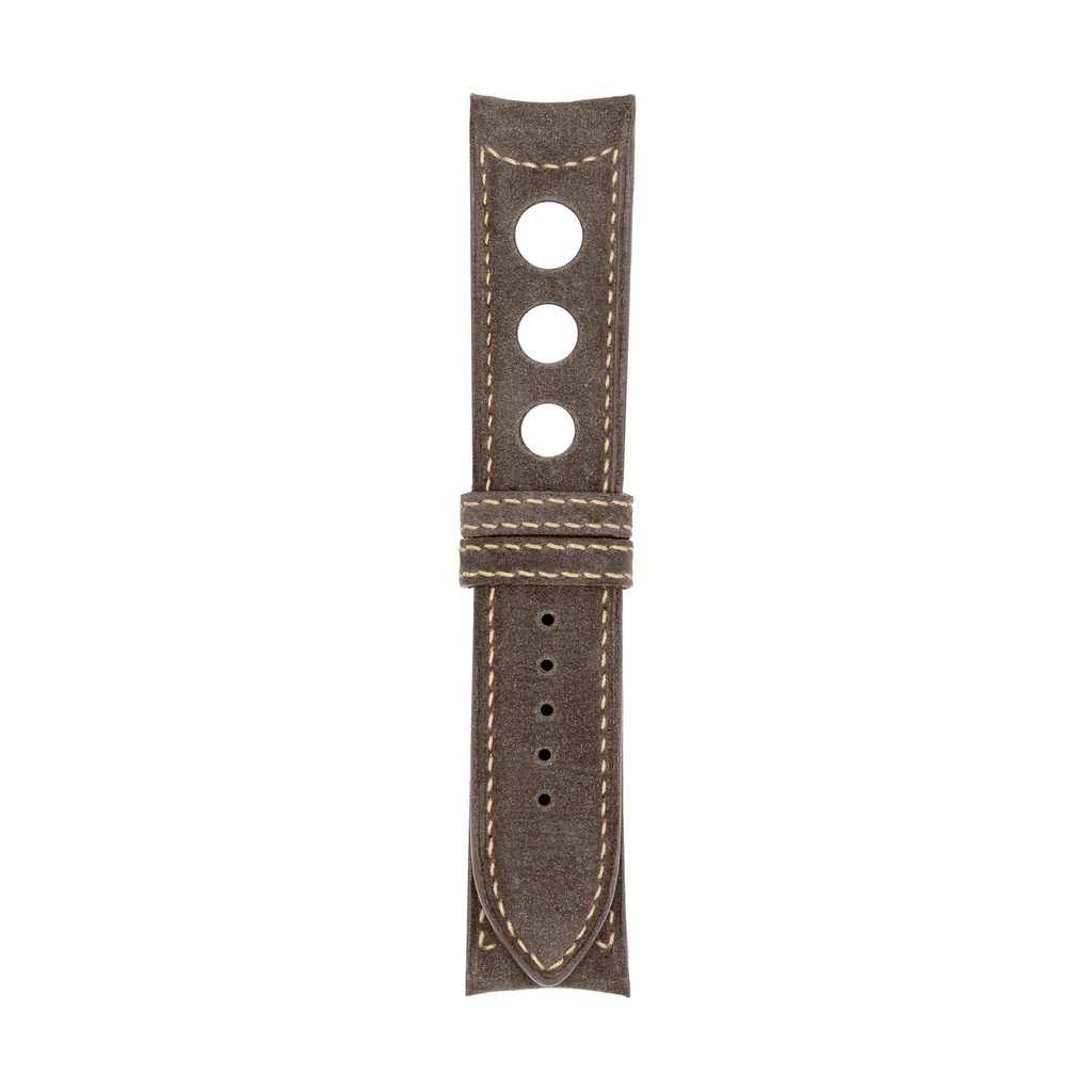 [R20N-3218S] Rally Nubuck Taupe Strap,  Stitching Bronze (20/20 - 105/70)