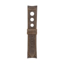 Bracelet Rally en nubuck taupe, surpiqûres orange