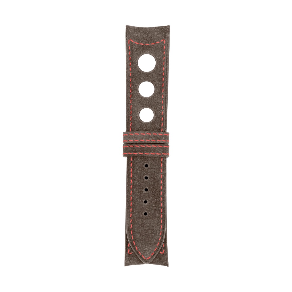 [R20N-3231S] Rally Nubuck Taupe Strap,  Stitching Red (20/20 - 105/70)
