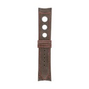 Bracelet Rally en nubuck taupe, surpiqûres rouges
