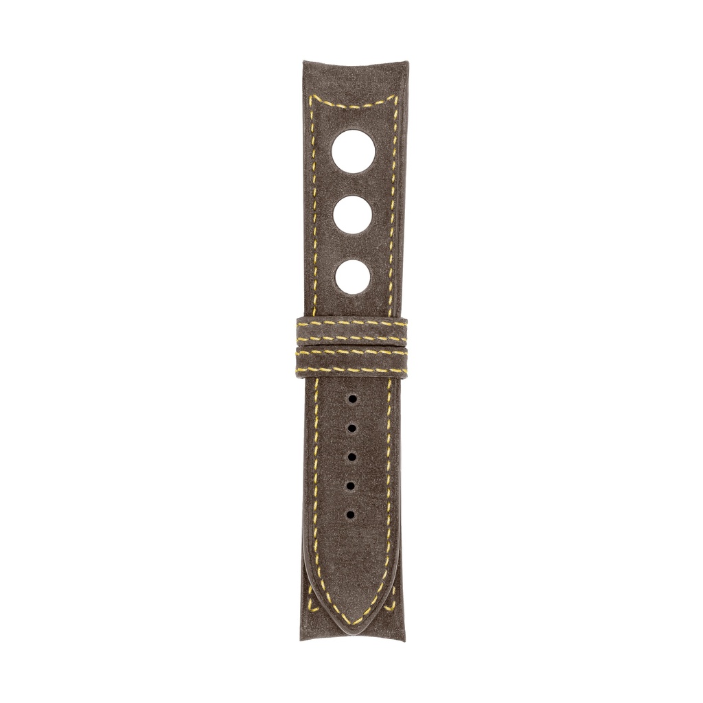 [R20N-3234S] Rally Nubuck Taupe Strap,  Stitching Yellow (20/20 - 105/70)