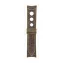 Rallye-Nubuklederarmband in Taupe mit gelben Ziernähten