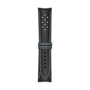 Vintage Leather Black Strap,  Stitching Blue Light