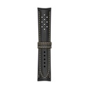 Vintage Leather Black Strap,  Stitching Bronze