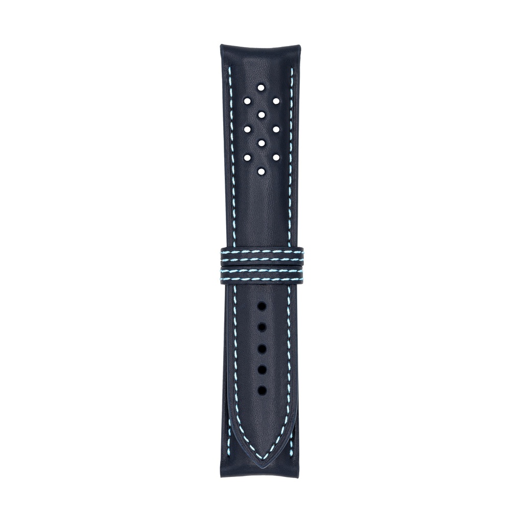 [V22L-1413S] Vintage Leather Blue Marine Strap,  Stitching Blue Light (22/20 - 105/70)