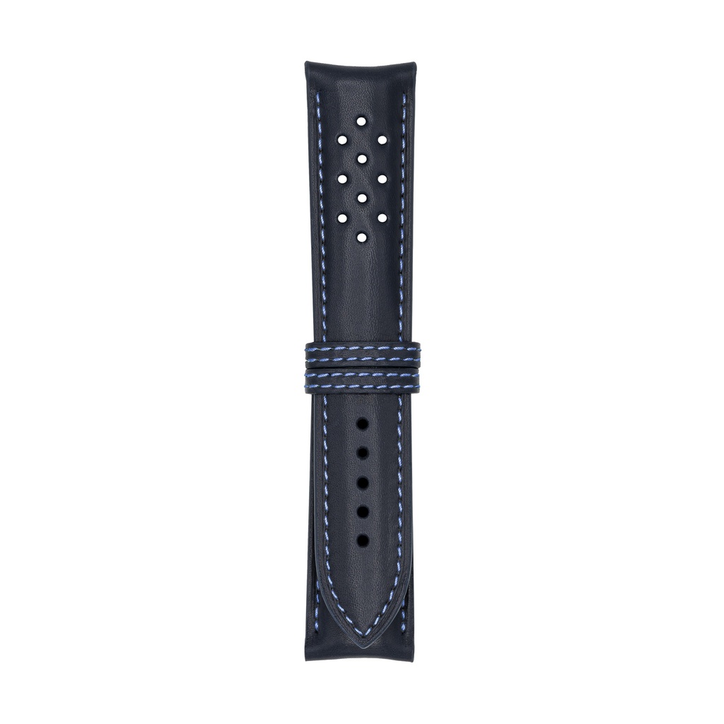 [V22L-1411S] Vintage Leather Blue Marine Strap,  Stitching Blue (22/20 - 105/70)