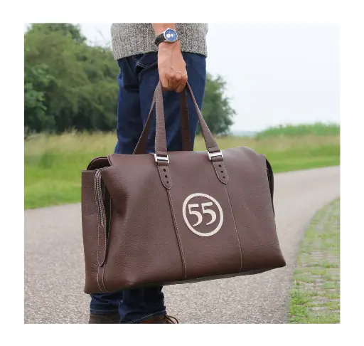 [WE-BAG-604] Weekend Bag: Black - 55 Brown