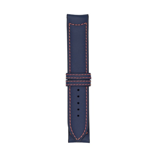 Classic Leather Blue Marine Strap,  Stitching Red