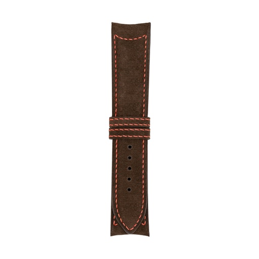 Classic Nubuck Brown Chocolate Strap,  Stitching Red