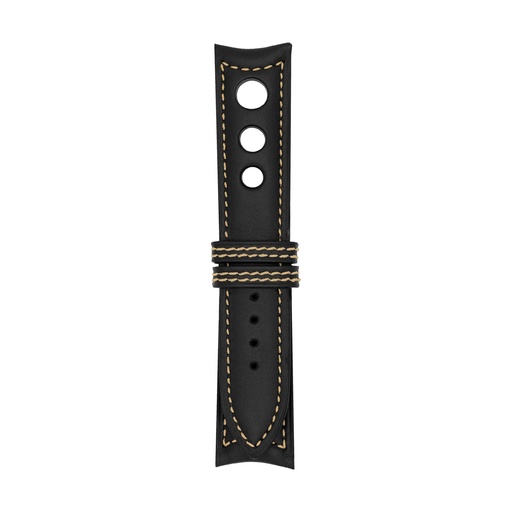 Rally Leather Black Strap,  Stitching Bronze